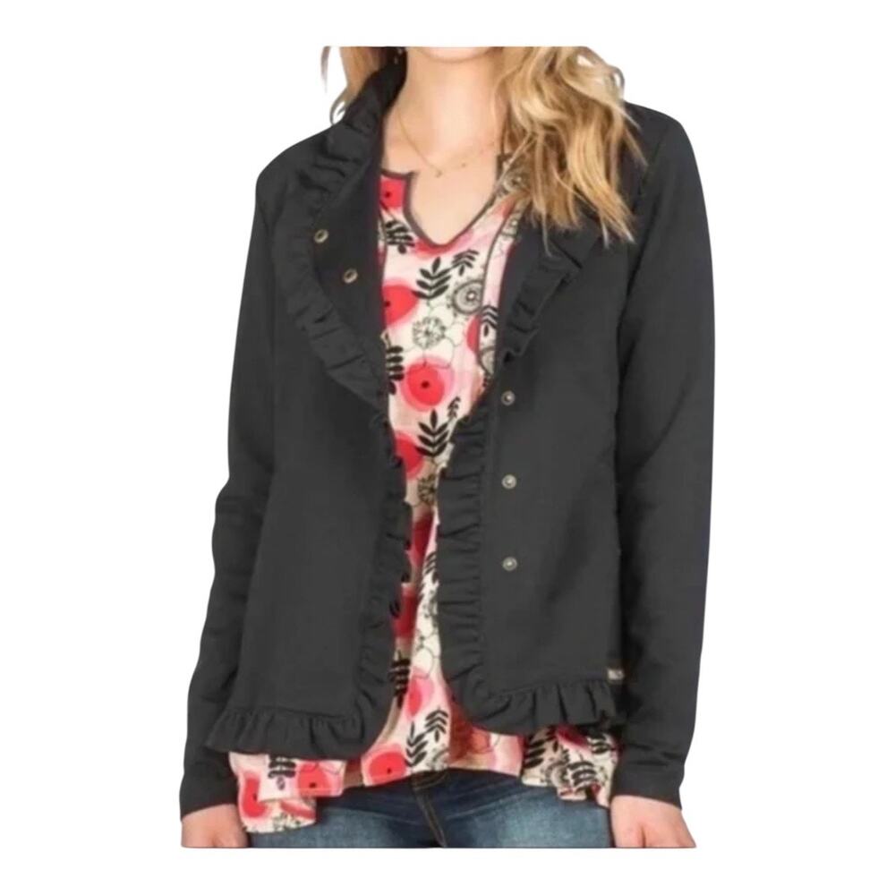 Matilda Jane Jacket Ruffle Black Medium